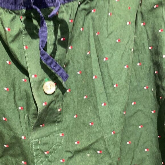 Tommy Hilfiger Men's Signature Logo Drawstring Elastic Waist Green Boxer Pants L - Picture 4 of 9